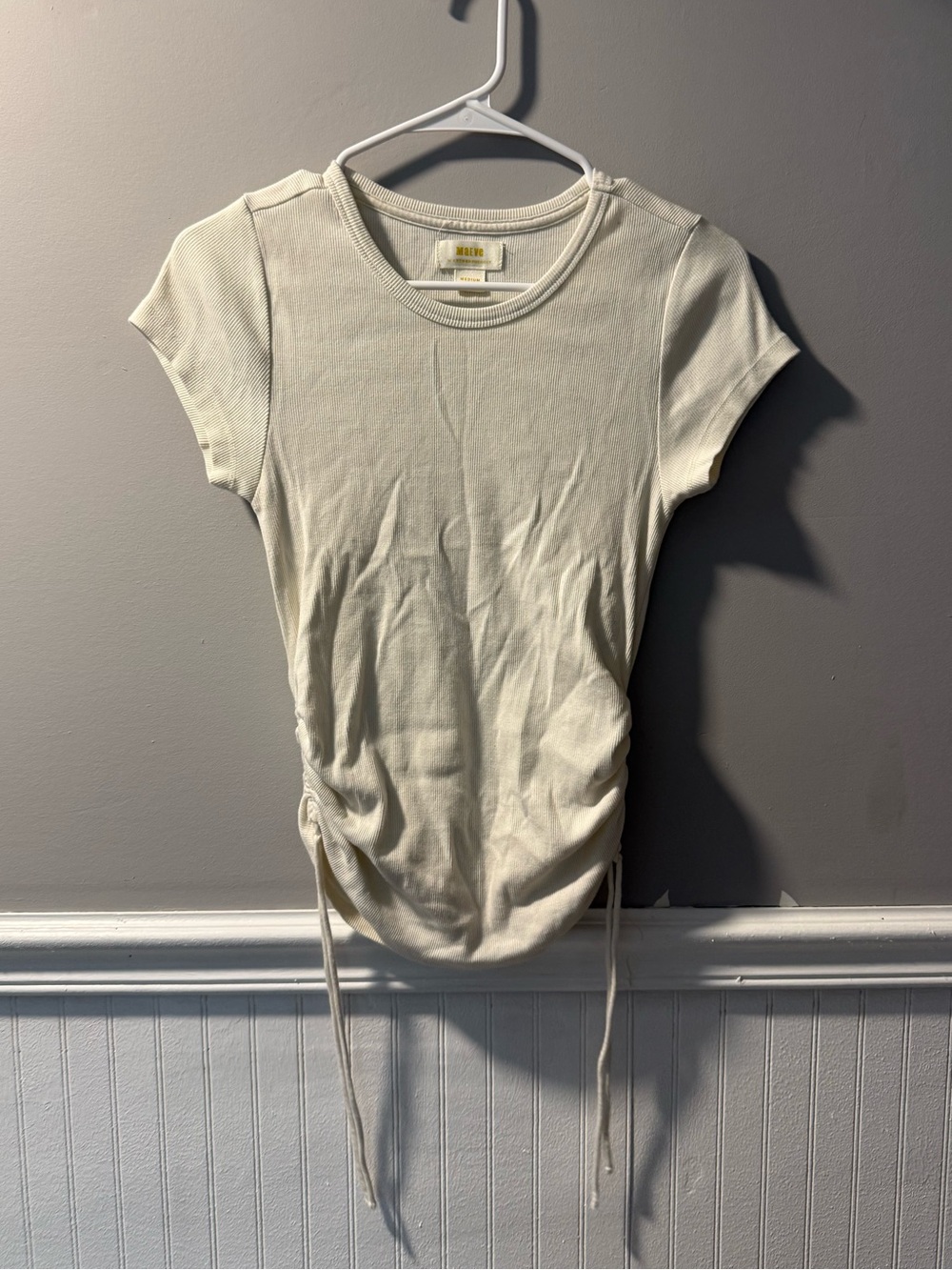 Maeve by Anthropologie Side Tie Ribbed Top Medium
